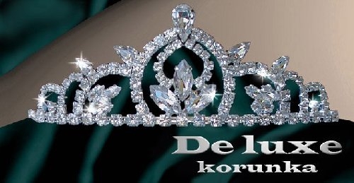 De luxe korunka - strass stříbřený